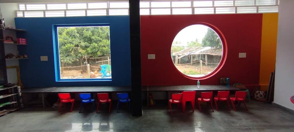 A bright, child-sized learning space at Chandrica Montessori